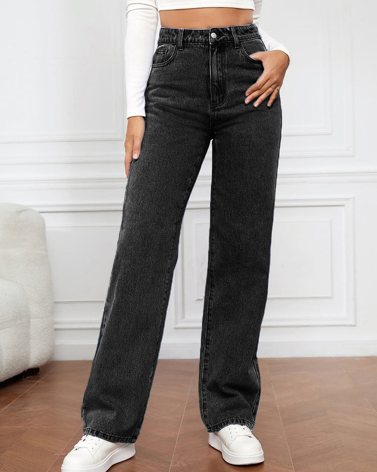 Damen Gerade Geschnittene Jeans