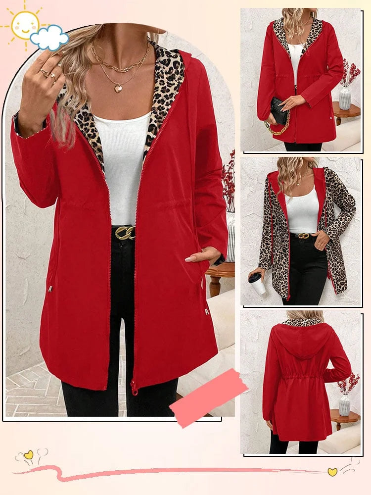 Saoirse | Wendbarer Hoodie mit Leopardenmuster