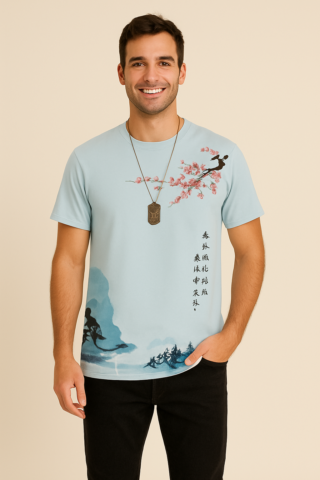 AROSA | Herren T-Shirt mit Blumenprint für Urlaub & Sommer