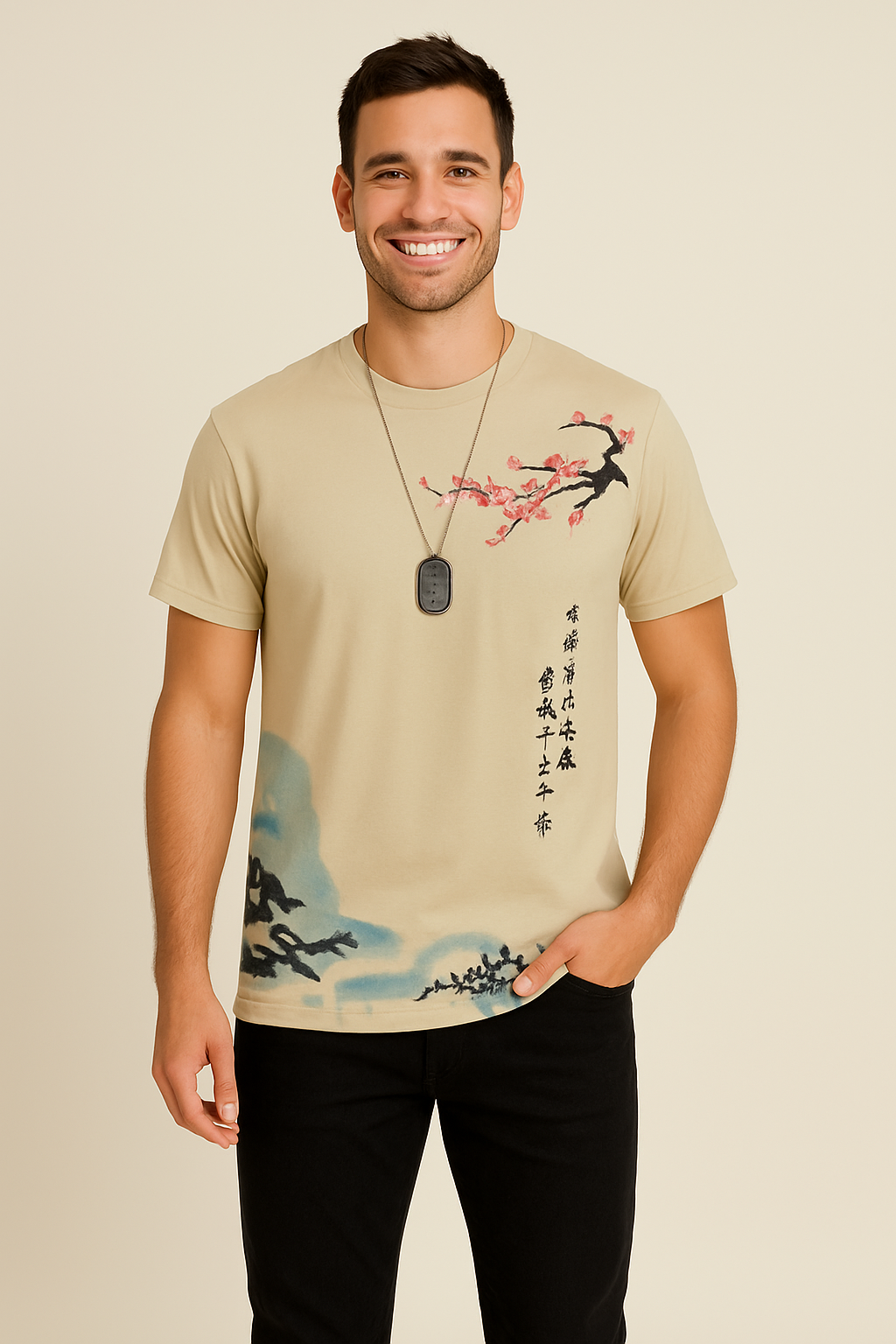 AROSA | Herren T-Shirt mit Blumenprint für Urlaub & Sommer