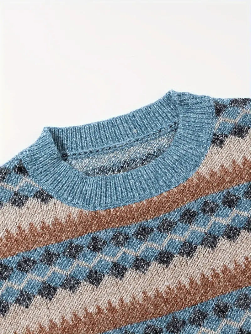 Hartman Lässiger Geometrischer Strick Pullover