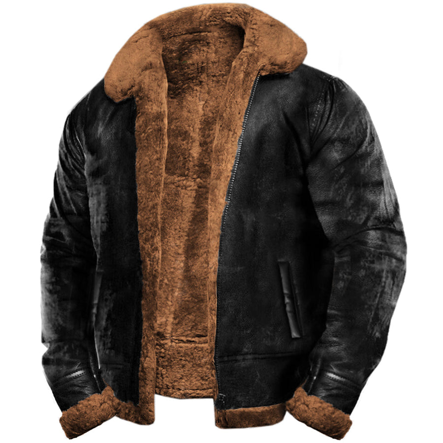 Jack | Retro Lederjacke mit Fellfutter