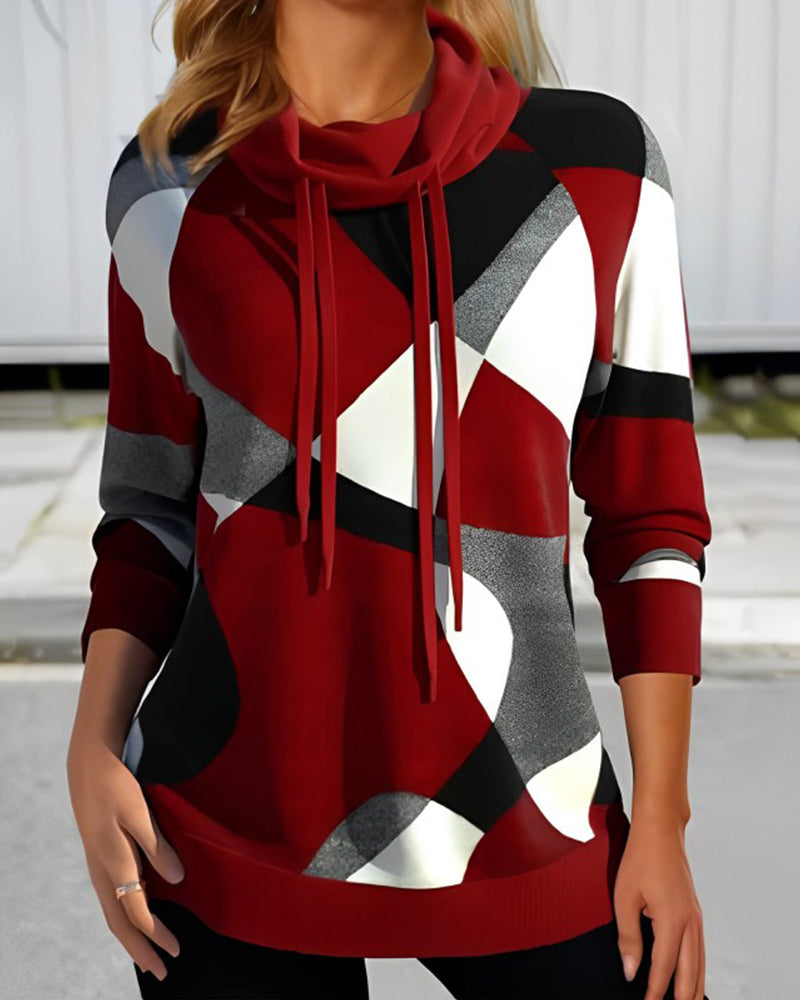 Kiana | Eleganter Pull mit geometrischem Muster und Schalkragen