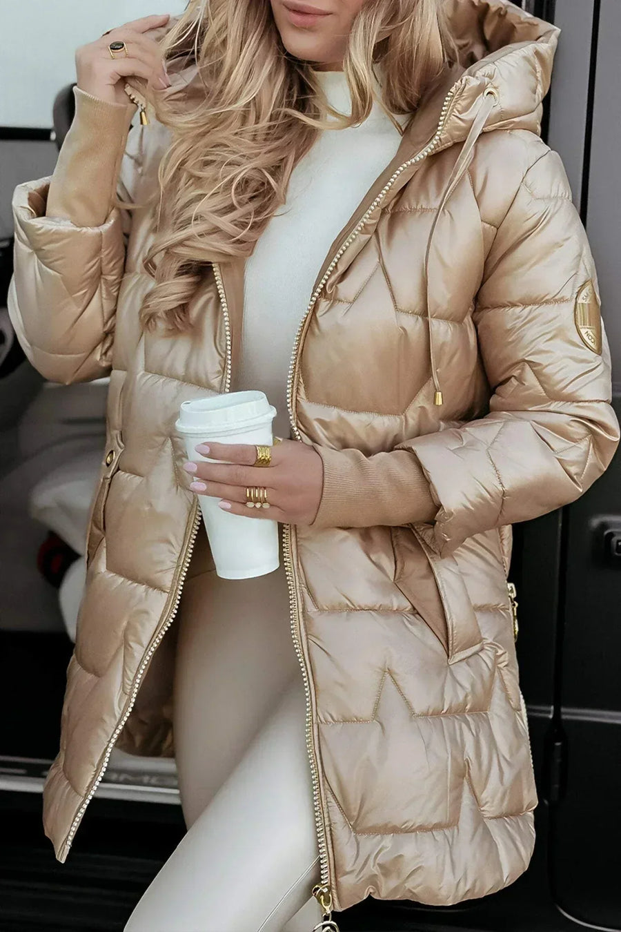 Zéphirine™ Lange und warme Steppjacke