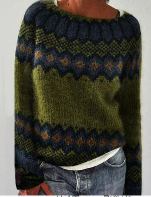 Harper Damen Strickpullover – Stilvoller Retro-Pulli mit klassischem Muster