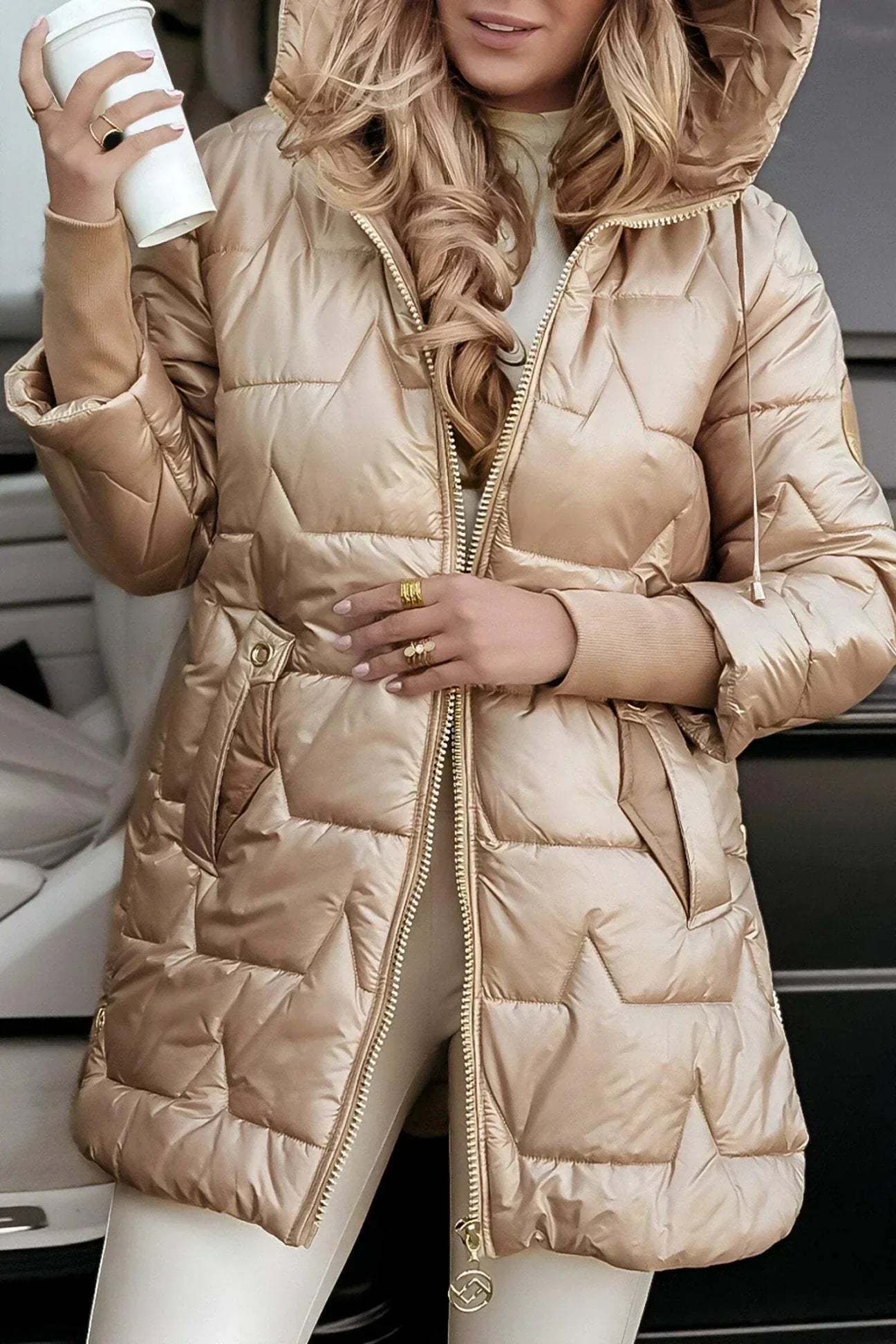 Zéphirine™ Lange und warme Steppjacke