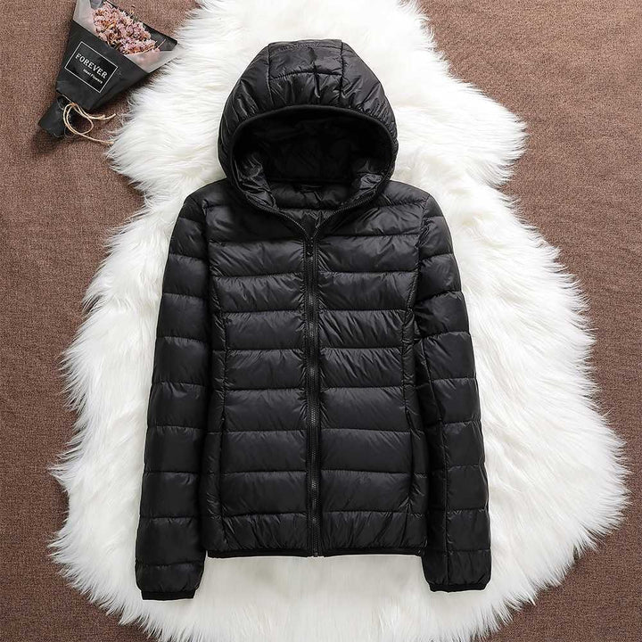 Rosnitha - Neue Winterjacke mit weißen Entenfedern
