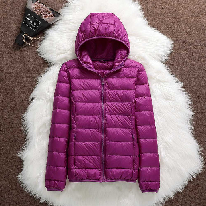 Rosnitha - Neue Winterjacke mit weißen Entenfedern