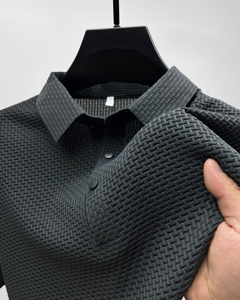 Jax | Texturiertes Kurzarm-Button-Polohemd