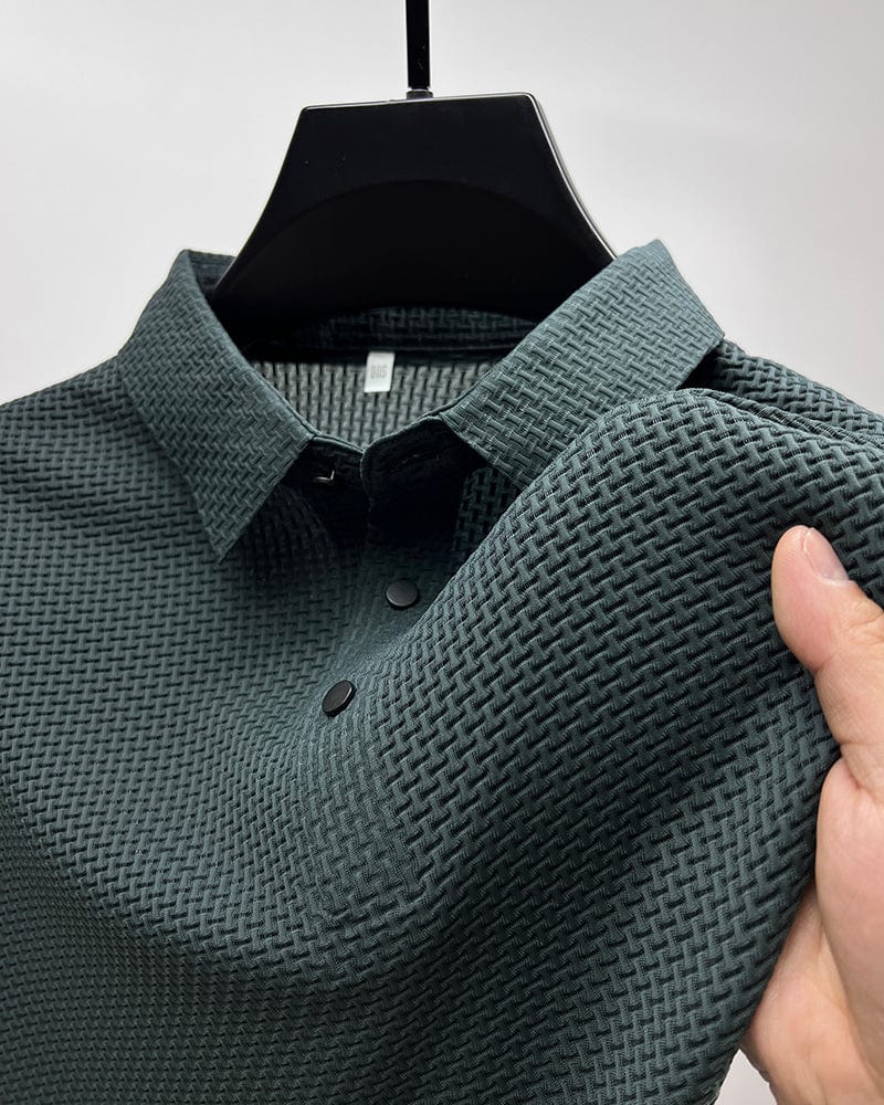 Jax | Texturiertes Kurzarm-Button-Polohemd