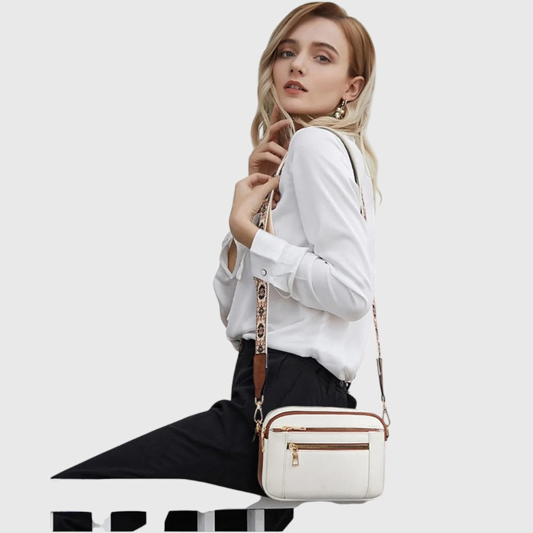 Sharena – Schultertasche Mit Blumenriemen