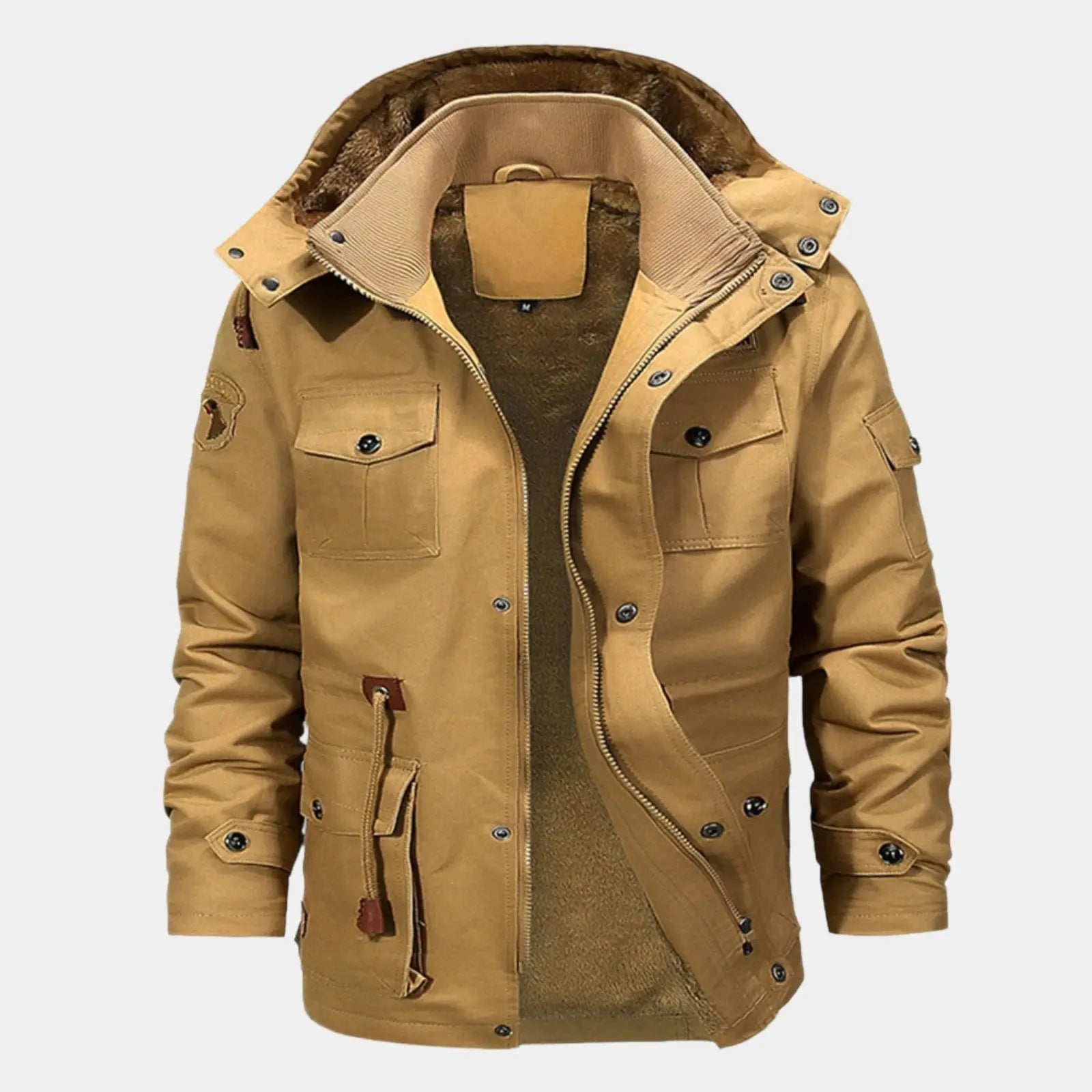 Fleece-Kapuzen-Bomberjacke