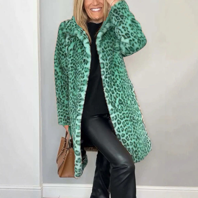 Leona | Mittellange Jacke mit Leopardenmuster