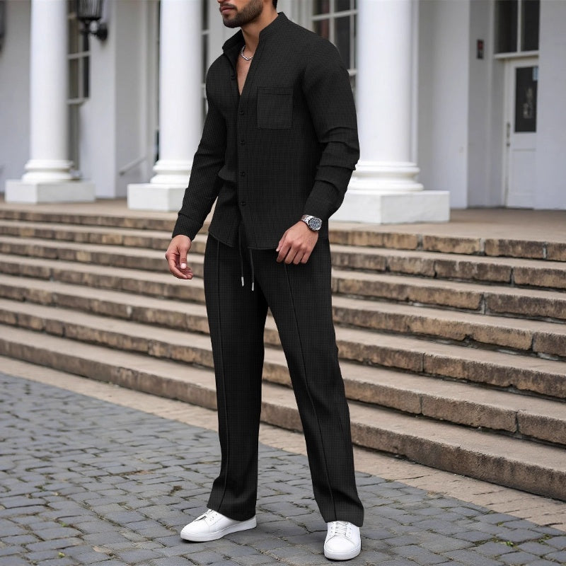 Henry | Casual Waffel Shirt Hosen Set