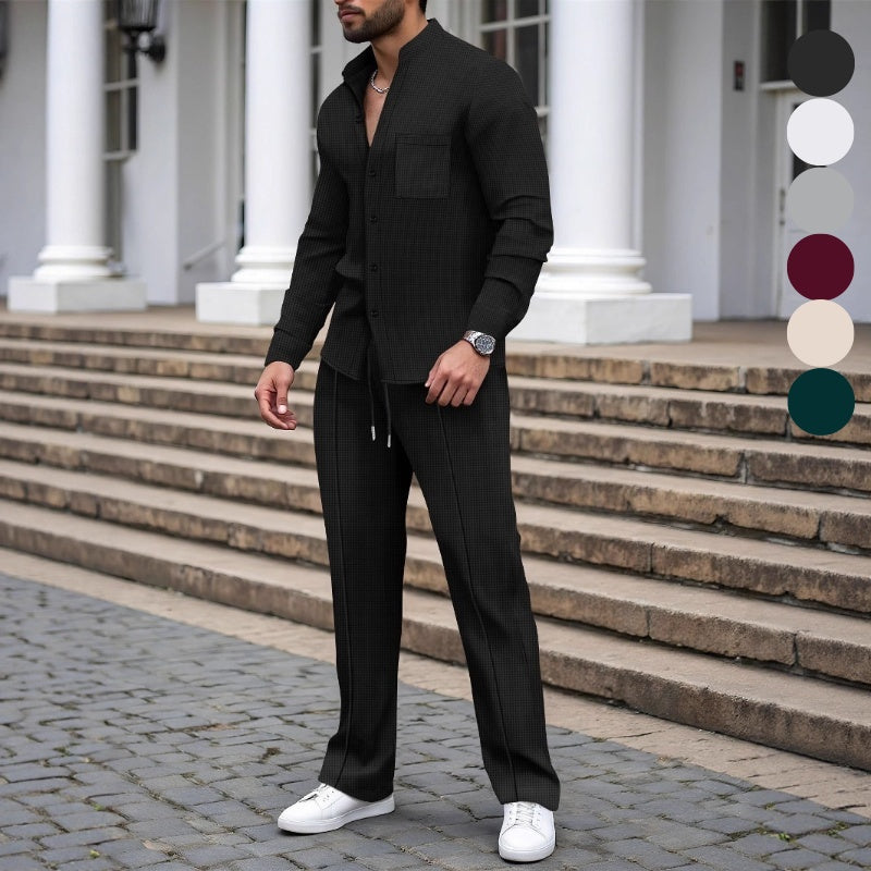 Henry | Casual Waffel Shirt Hosen Set