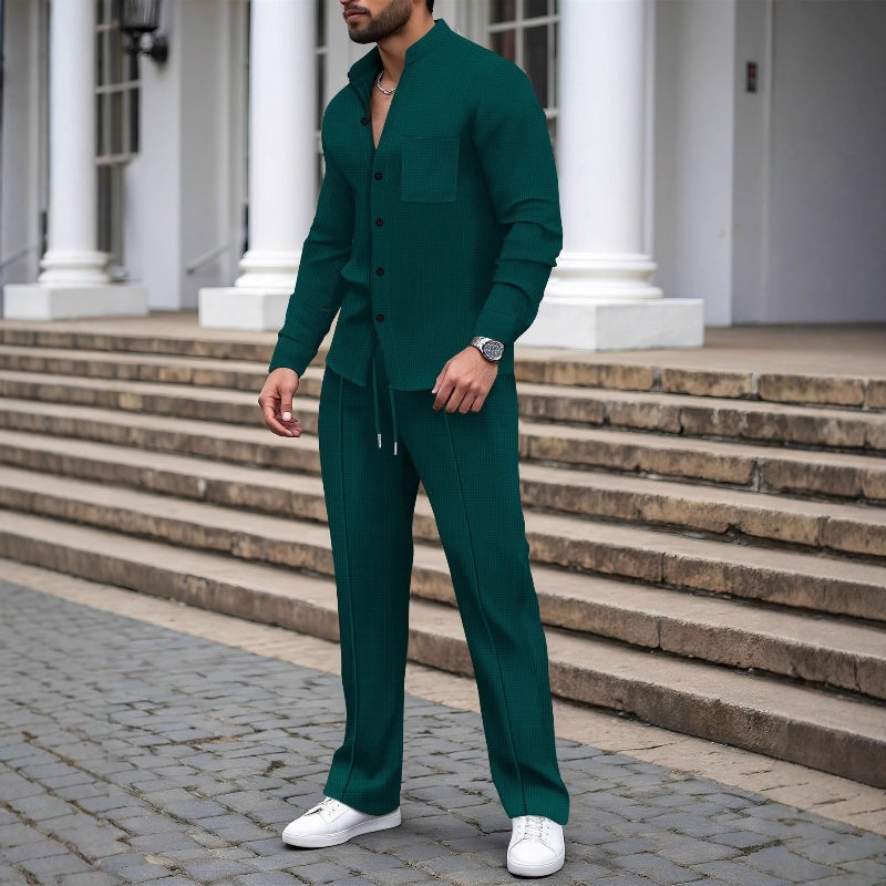 Henry | Casual Waffel Shirt Hosen Set
