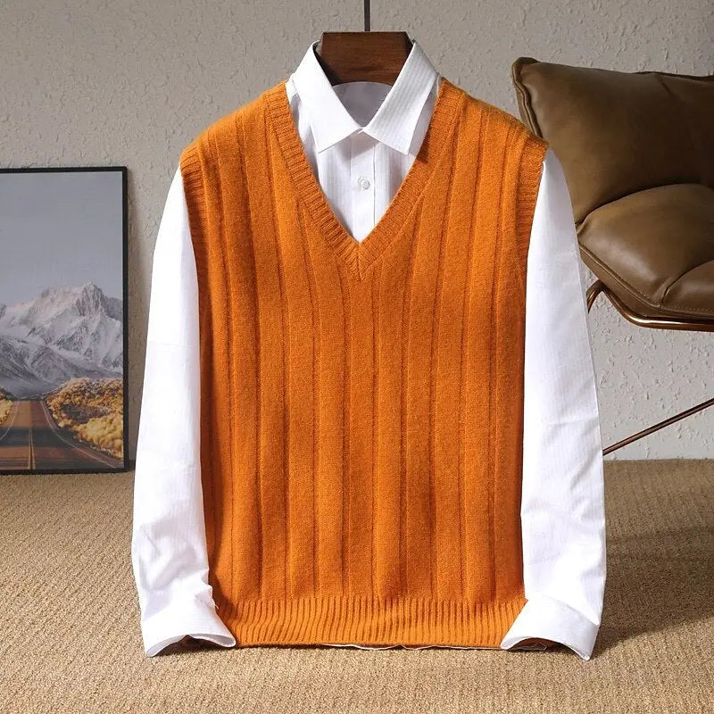 Pullover Weste aus 100% Merinowolle