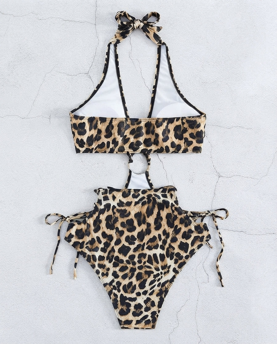 Priya | Leoparden Einteiler Bodysuit Mit Ausschnitten Slim Bikinis